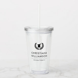 Custom Elegant Pharmacist Pharmacy Tech Staff Acrylic Tumbler