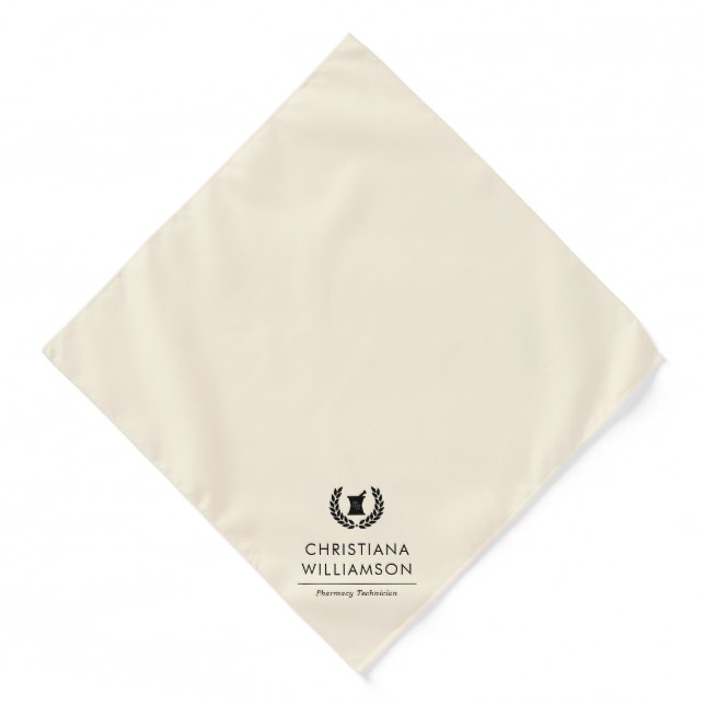Custom Elegant Pharmacist Pharmacy Tech Staff Bandana (Front)