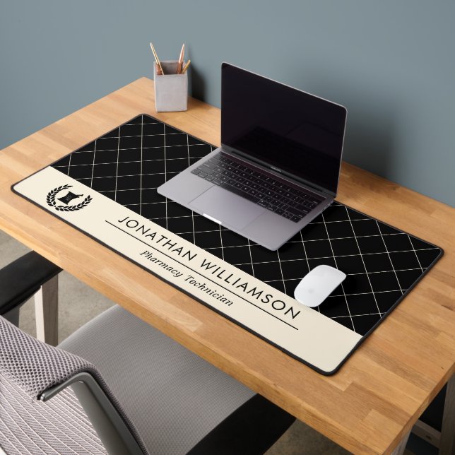 Custom Elegant Pharmacist Pharmacy Tech Staff Desk Mat (Office 2)
