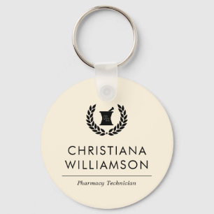 Custom Elegant Pharmacist Pharmacy Tech Staff Keychain
