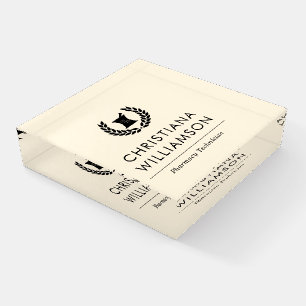 Custom Elegant Pharmacist Pharmacy Tech Staff Paperweight