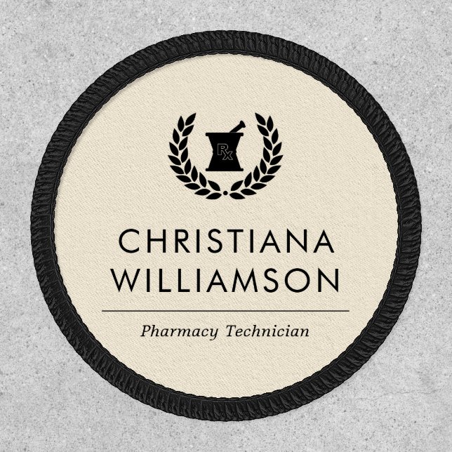 Custom Elegant Pharmacist Pharmacy Tech Staff Patch (Front)