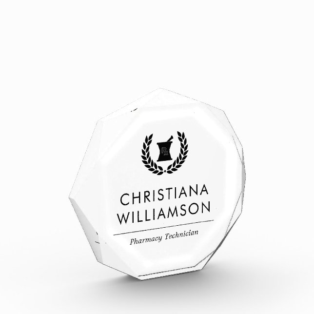 Custom Elegant Pharmacist Pharmacy Tech Staff Photo Block (Left)