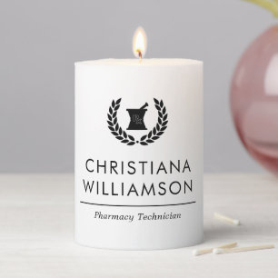 Custom Elegant Pharmacist Pharmacy Tech Staff Pillar Candle