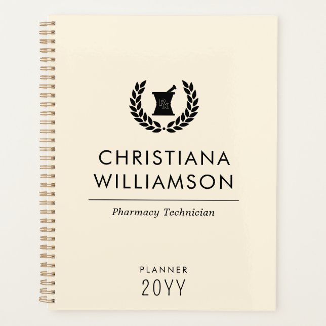 Custom Elegant Pharmacist Pharmacy Tech Staff Planner (Front)