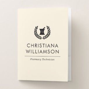 Custom Elegant Pharmacist Pharmacy Tech Staff Pocket Folder