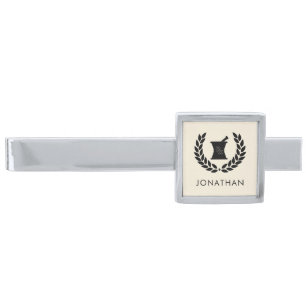 Custom Elegant Pharmacist Pharmacy Tech Staff Silver Finish Tie Bar