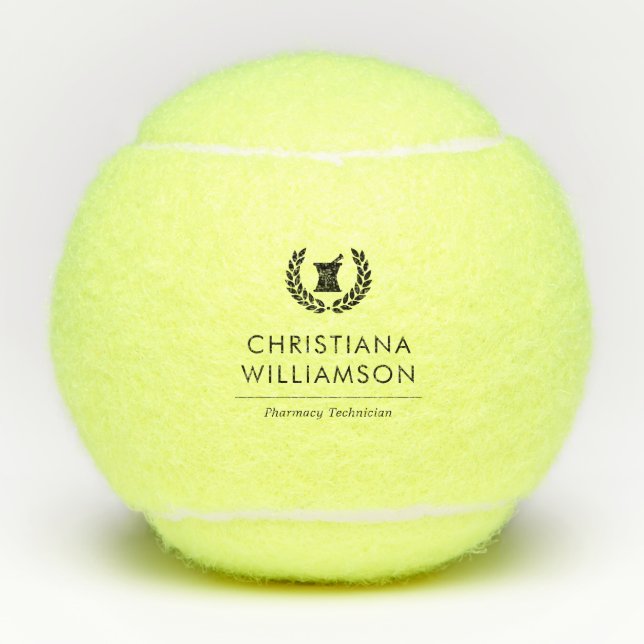 Custom Elegant Pharmacist Pharmacy Tech Staff Tennis Balls (Front)