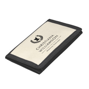 Custom Elegant Pharmacist Pharmacy Tech Staff Tri-fold Wallet