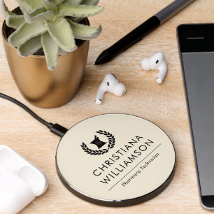 Custom Elegant Pharmacist Pharmacy Tech Staff Wireless Charger
