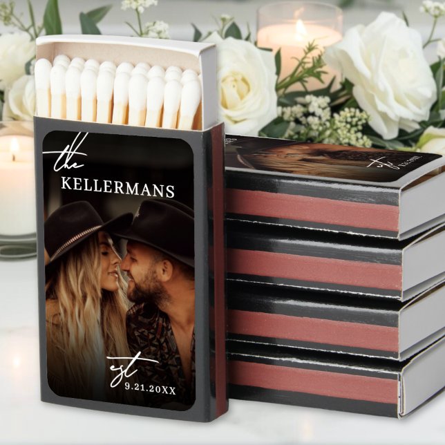 Custom Elegant Photo Wedding Matchboxes (Custom Elegant Photo Wedding Matchboxes)