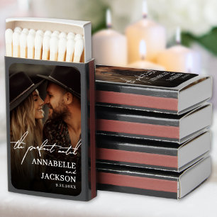 Custom Elegant Photo Wedding Matchboxes