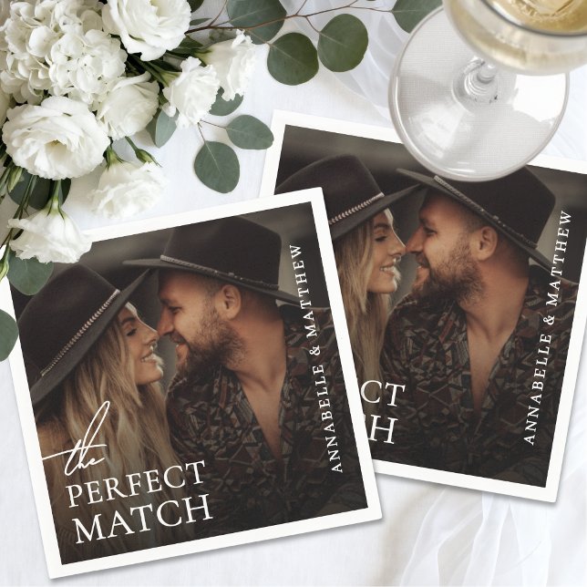 Custom Elegant Photo Wedding Napkins (Custom Elegant Photo Wedding Napkins )