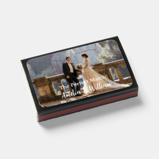 Custom Elegant Photo Wedding or Engagement Matchbo Matchboxes