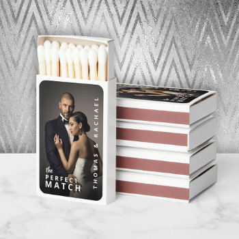 Custom Elegant Photo Wedding Or Engagement  Matchboxes by DancingPelican at Zazzle