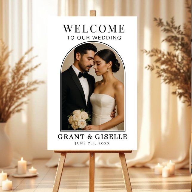 Custom Elegant Photo Wedding Welcome Sign  (Creator Uploaded)