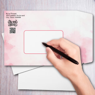 Custom Elegant Pink Watercolor Business Envelope Mailers