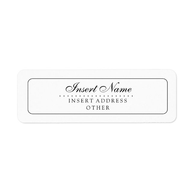 Custom Elegant Plain Wedding Label (Front)