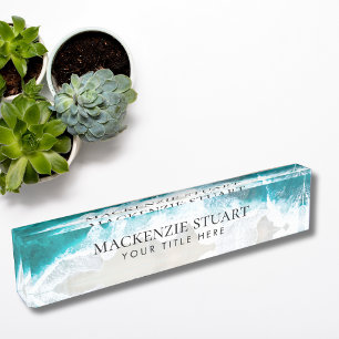 Custom Elegant Professional Modern Beach Desk Name Plate