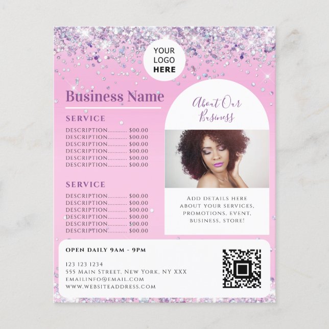 Custom Elegant Promotional Esthetician Pink Flyer (Front)