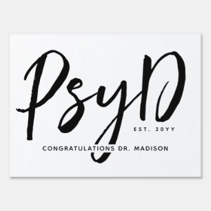 Custom Elegant PsyD Doctor of Psychology Sign