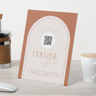 Custom Elegant QR Code College Fund Sign