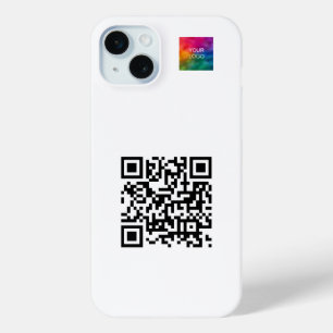 Custom Elegant QR Code Upload Logo Template Trendy iPhone 15 Plus Case