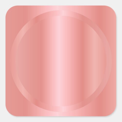 Custom Elegant Rose Gold Add Your Text Blank Square Sticker