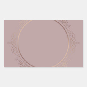 Custom Elegant Rose Gold Blank Modern Template Rectangular Sticker