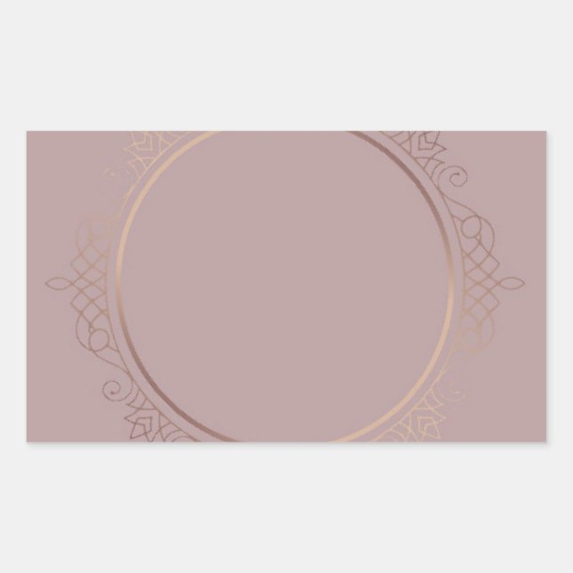 Custom Elegant Rose Gold Blank Modern Template Rectangular Sticker (Front)