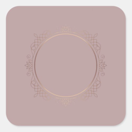 Custom Elegant Rose Gold Blank Template Add Text Square Sticker