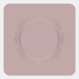 Custom Elegant Rose Gold Blank Template Add Text Square Sticker