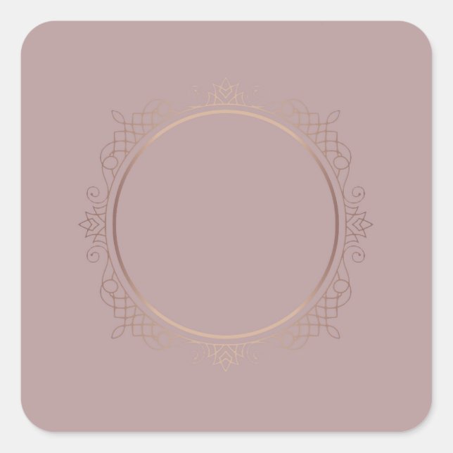 Custom Elegant Rose Gold Blank Template Add Text Square Sticker (Front)