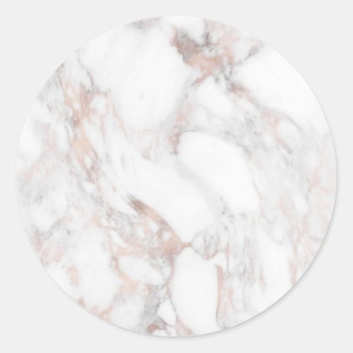 Custom Elegant Rose Gold Marble Blank Template Classic Round Sticker