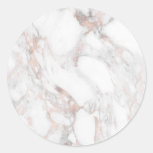 Custom Elegant Rose Gold Marble Blank Template Classic Round Sticker
