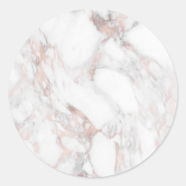 Custom Elegant Rose Gold Marble Blank Template Classic Round Sticker (Front)