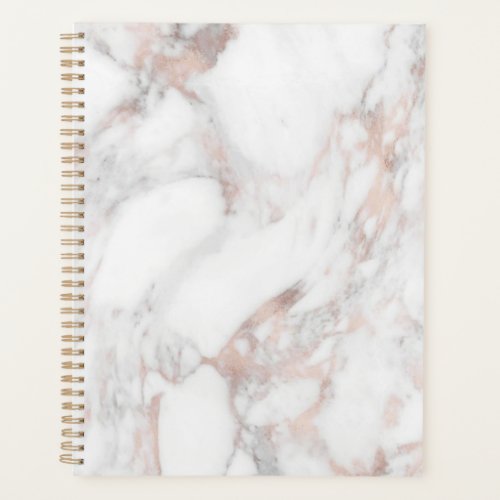 Custom Elegant Rose Gold Marble Blank Template Planner