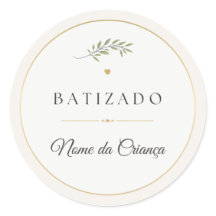 Custom Elegant Round Baptism Sticker