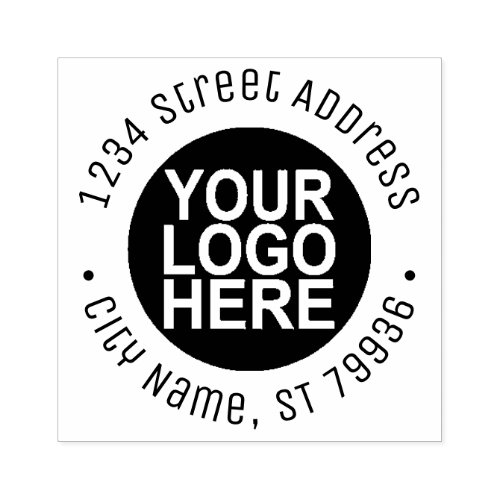 Custom Elegant Round Business Logo Return Address Rubber Stamp