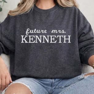 Custom Elegant Script Future Mrs   Wedding Bridal Embroidered Sweatshirt