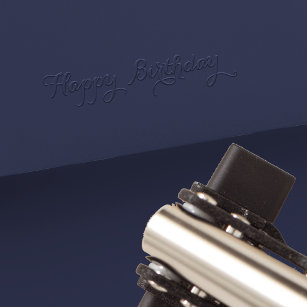 Custom Elegant Script Happy Birthday Emboss Stamp Embosser