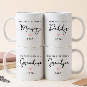 Custom Elegant Script Mommy Daddy Grandma Grandpa Coffee Mug