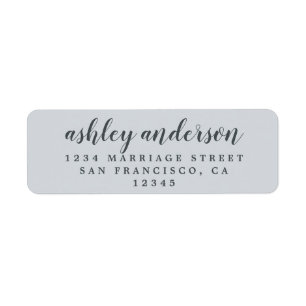Custom Elegant Script Pastel Blue Return Address Label