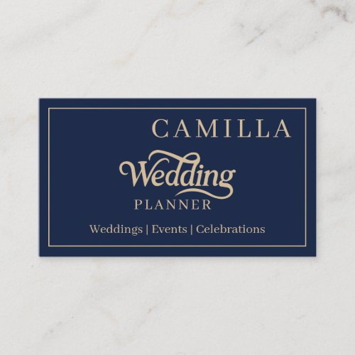 Custom Elegant Script Wedding Planner Business Car Card