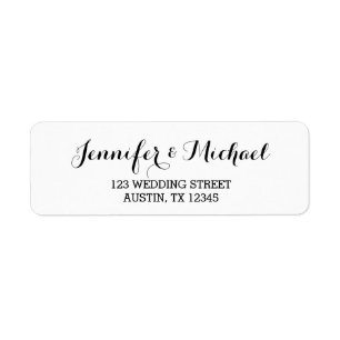 Custom Elegant Script Wedding Return Address Label