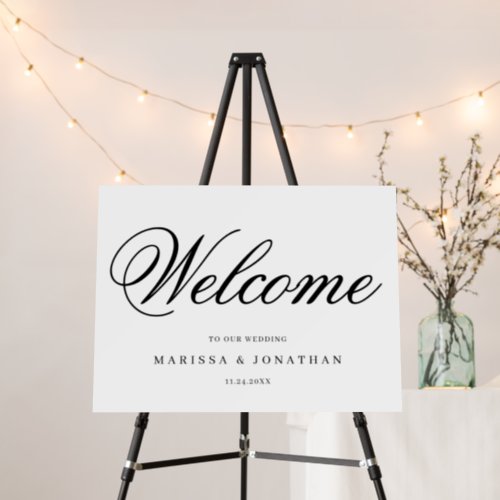 Custom Elegant Script Wedding Welcome Sign