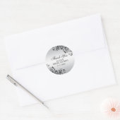 Custom Elegant Silver Bridal Shower Thank You Classic Round Sticker (Envelope)