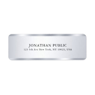 Custom Elegant Silver Look Modern Simple Template Label