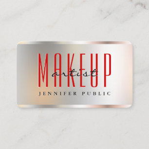 Custom Elegant Silver Look Template Makeup Artist Business Card