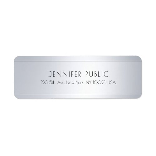 Custom Elegant Silver Look Template Return Address Label